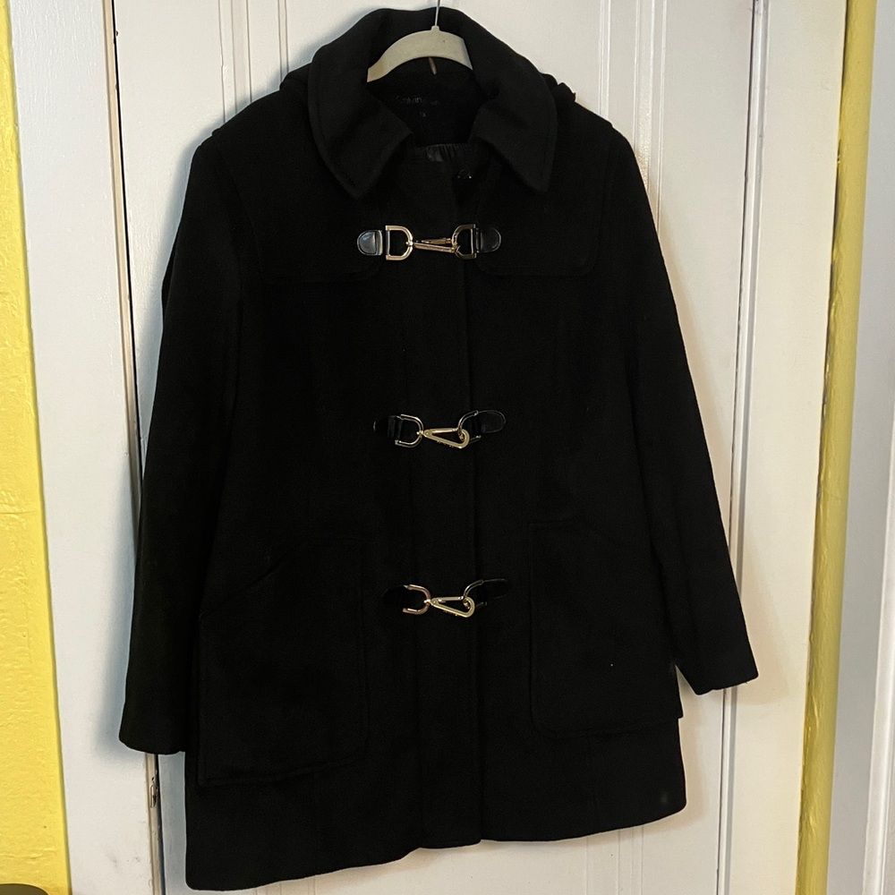 Calvin Klein Black Duffle Coat
